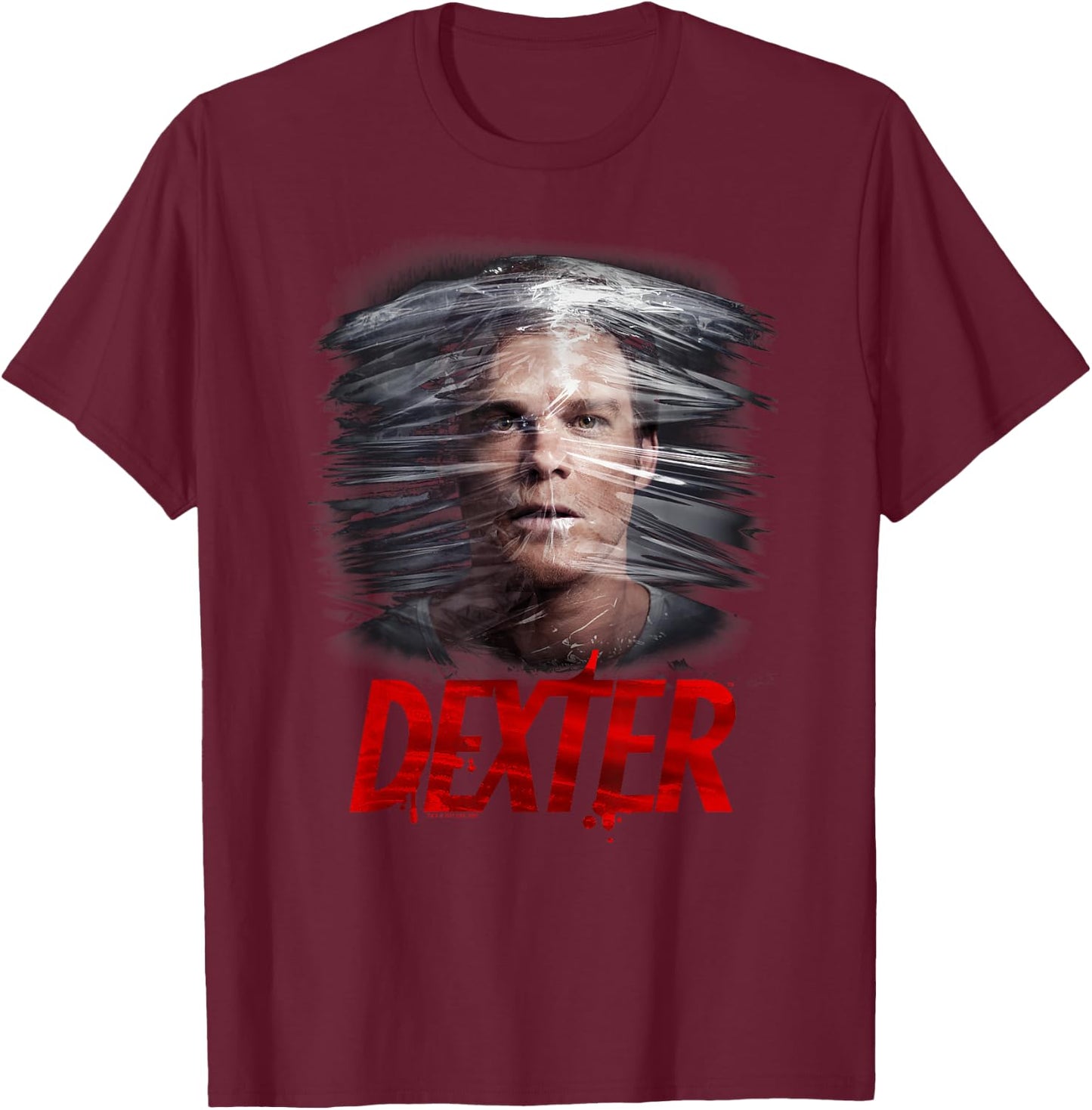 Dexter Plastic Wrap , black T-Shirt - T-Shirt | Maroon