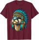 Native Indian Otter Native American Indian Feathers T-Shirt - T-Shirt | Maroon