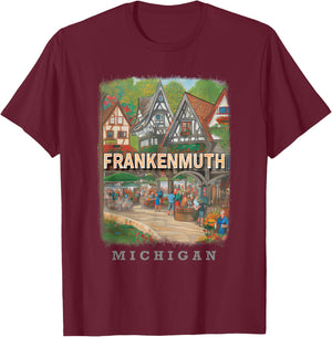 Frankenmuth Michigan MI Bavarian Charm SD630 T-Shirt - T-Shirt | Maroon