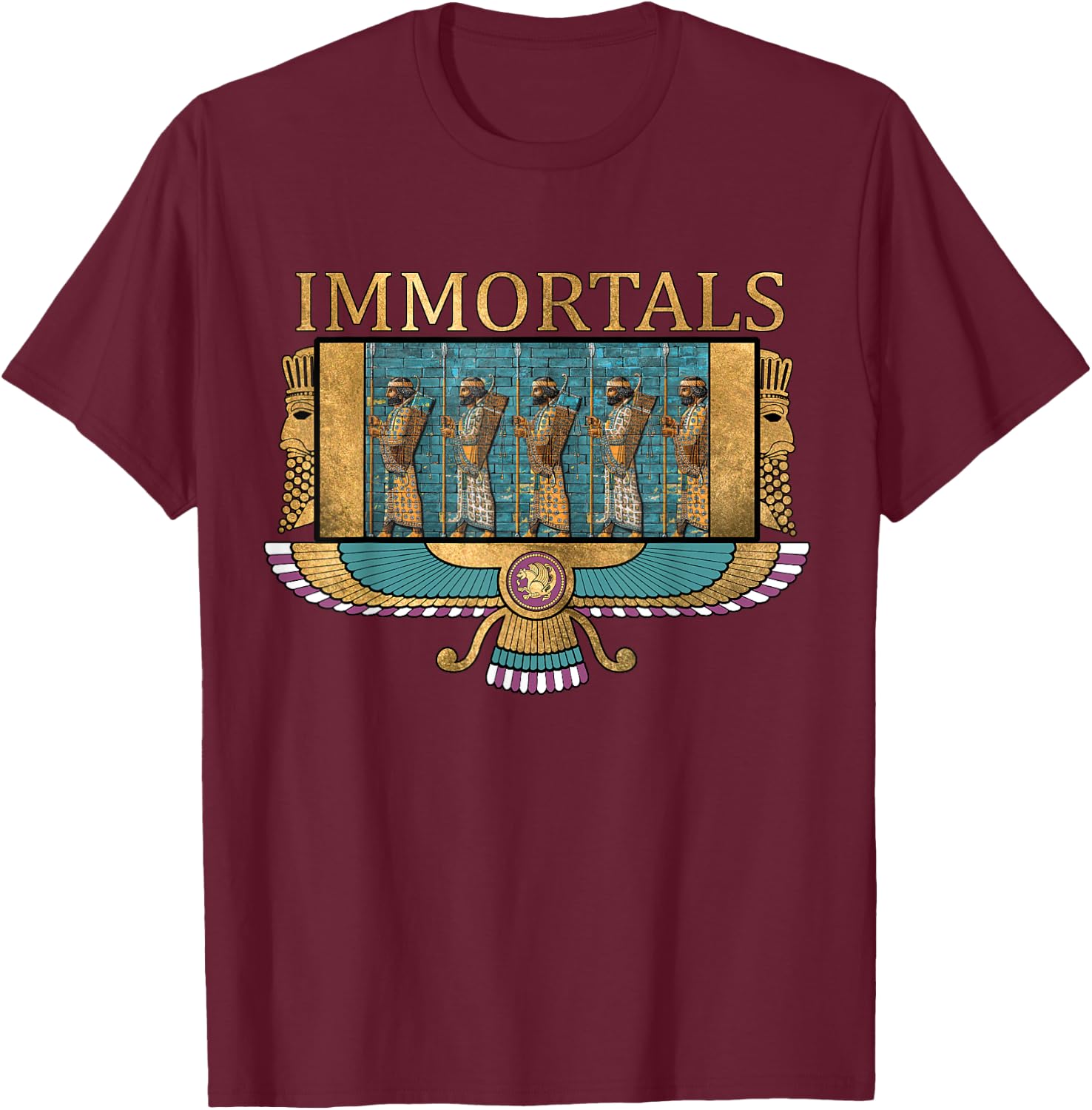 Persian Old Civilizations Symbol of Persian , black, s T-Shirt - T-Shirt | Maroon