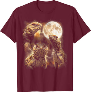 Funny Three Uromastyx Moon Tailed Lizard Vintage 90s Graphic T-Shirt - T-Shirt | Maroon