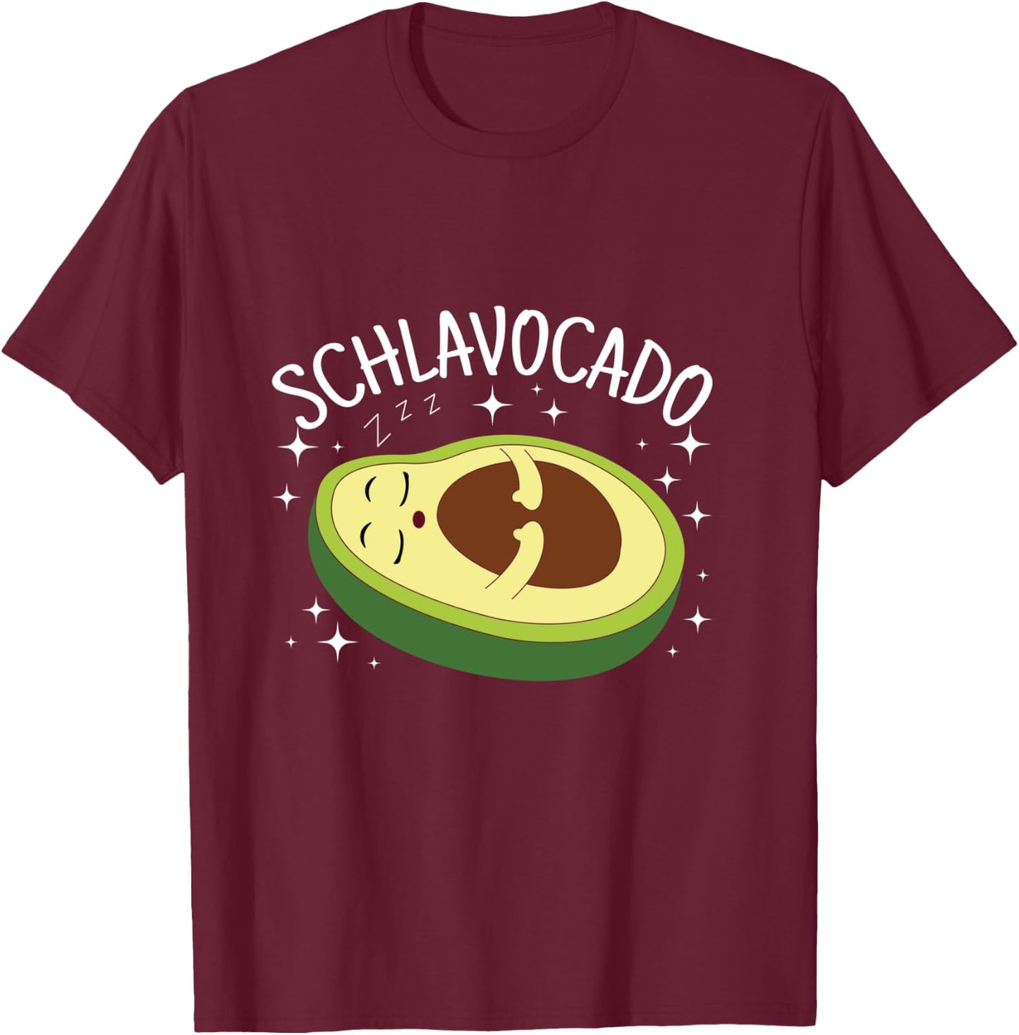 Schlavocado Avocado Pyjamas, Sleepwear, Tired Sleep, Shirt, black T-Shirt - T-Shirt | Maroon