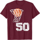 Vintage Basketball Jersey Number 50 Player Number T-Shirt - T-Shirt | Maroon