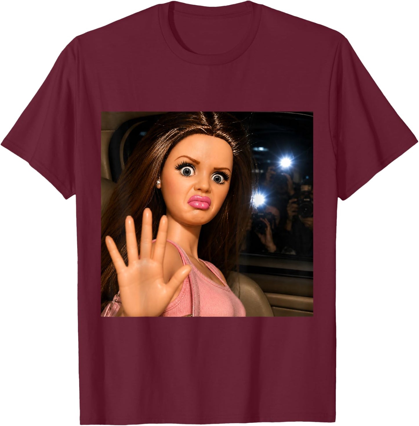 Funny Disgusting Girl face Meme Y2K Hilarious Sarcastic Gift T-Shirt - T-Shirt | Maroon
