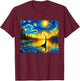 Vintage Arts Loch Ness Monster Outfits Starry Night Humor T-Shirt - T-Shirt | Maroon