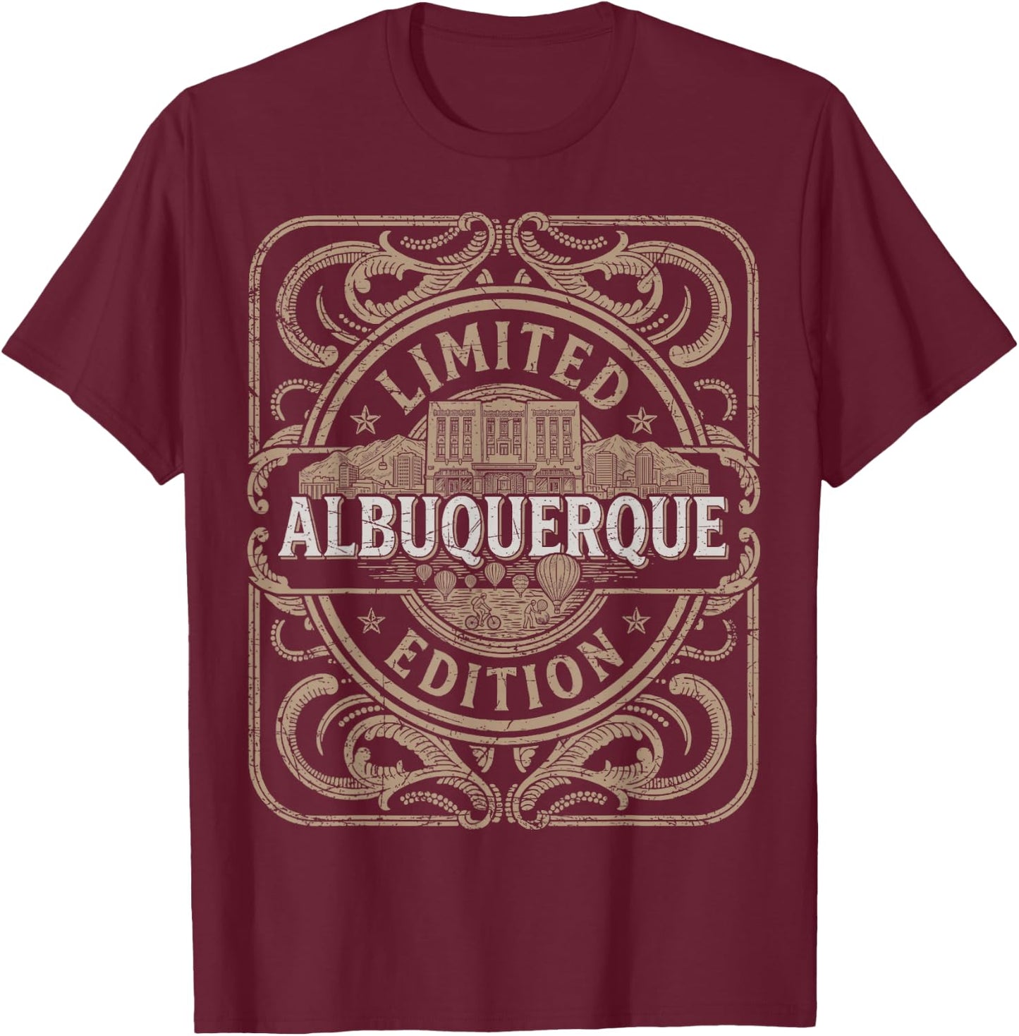 Albuquerque Vintage Albuquerque New Mexico T-Shirt - T-Shirt | Maroon