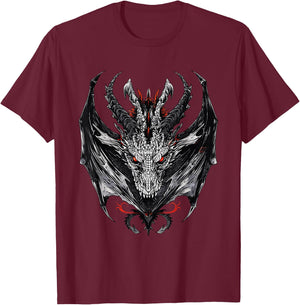 Dragon Head Fantasy Dragoncore Aesthetic T-Shirt - T-Shirt | Maroon
