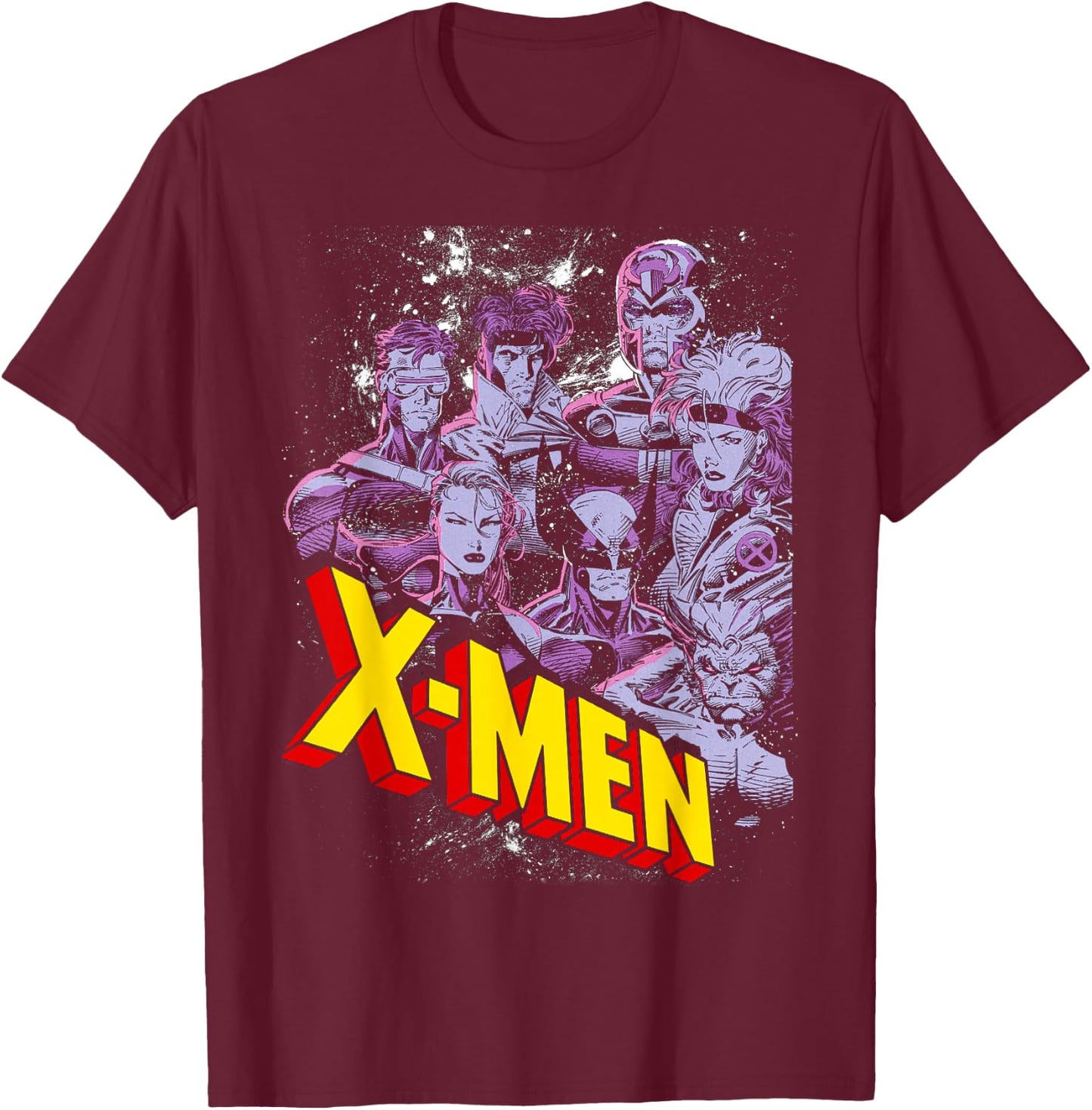 Marvel X-Men Vintage Team Retro Graphic T-Shirt - T-Shirt | Maroon