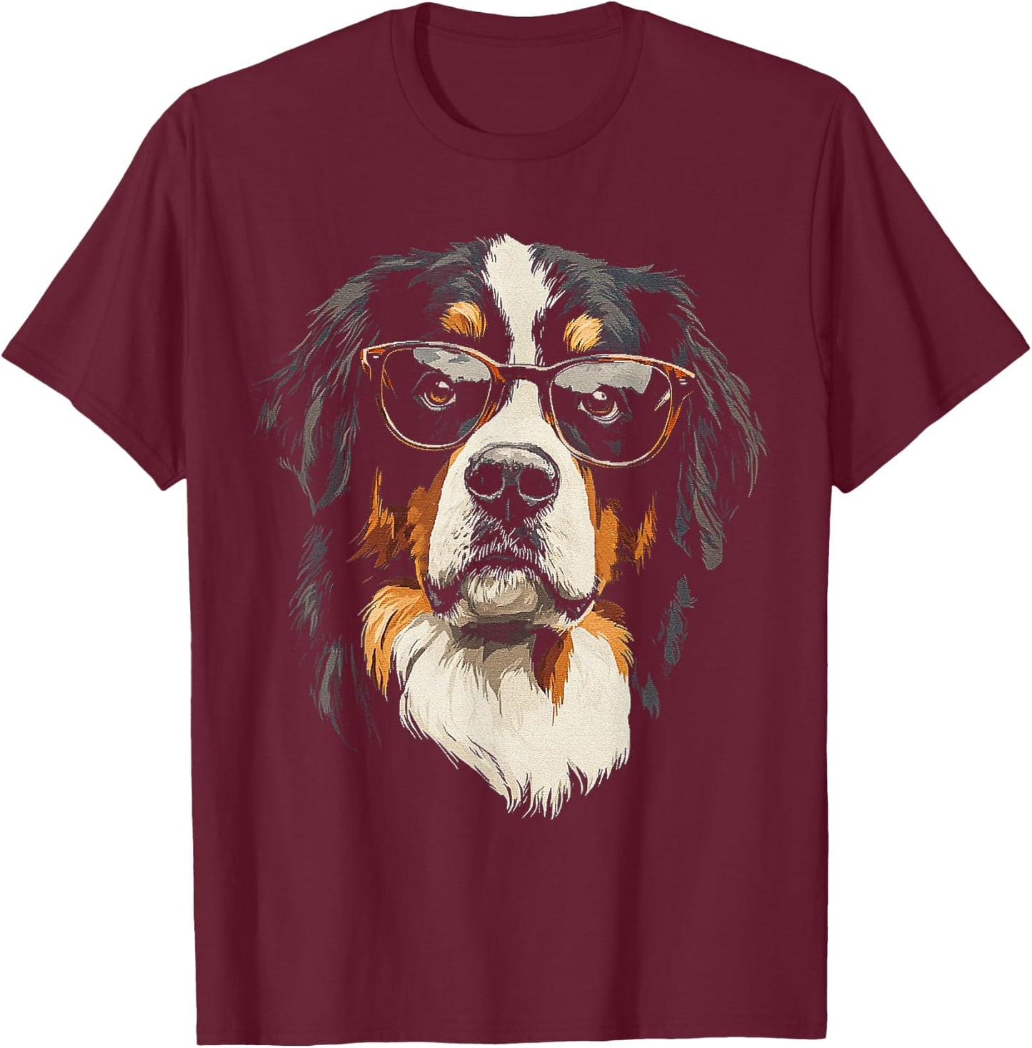 Bernese Mountain Dog Dog Graphic Pet Bernese Mountain Dog T-Shirt - T-Shirt | Maroon