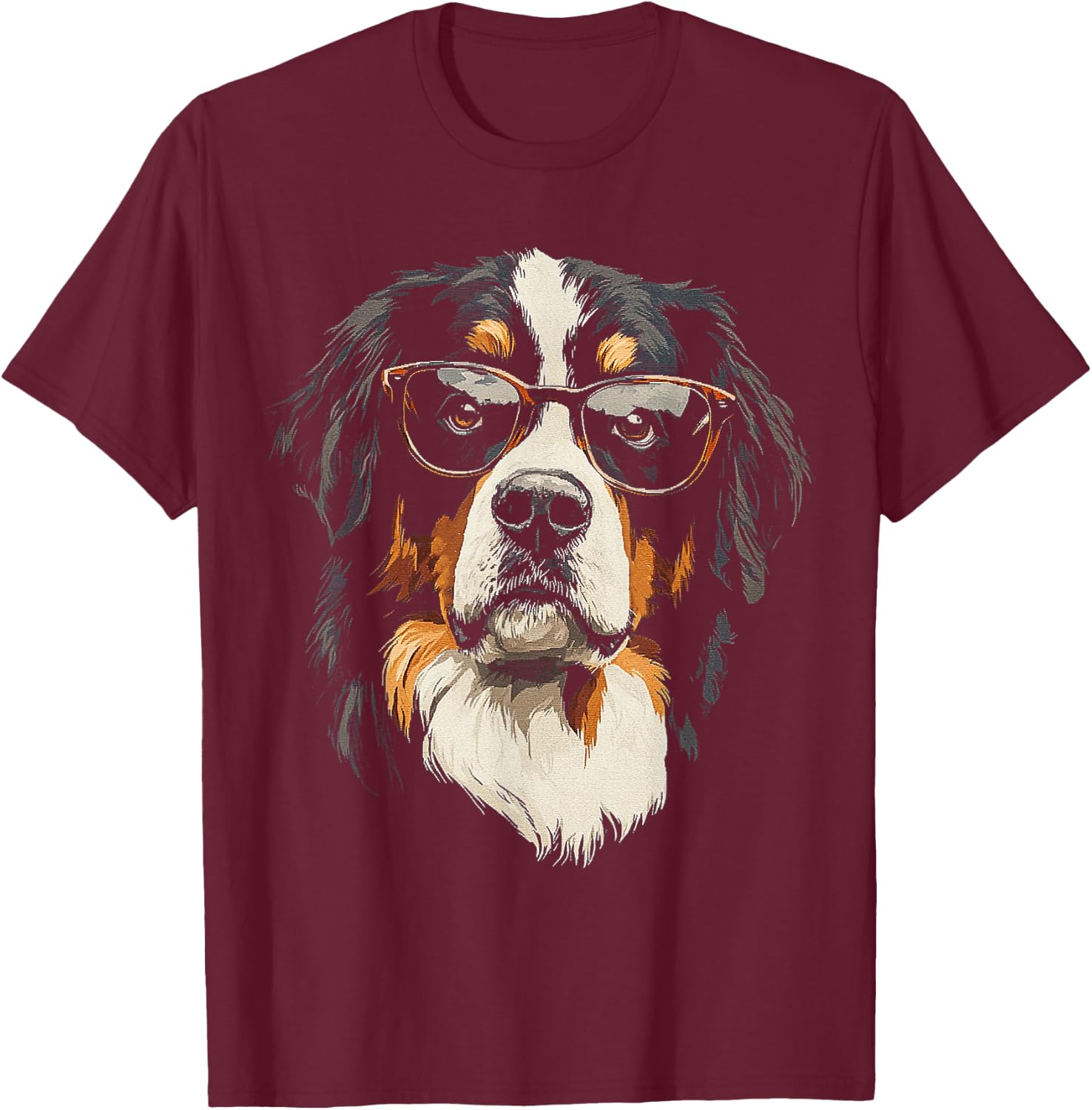 Bernese Mountain Dog Dog Graphic Pet Bernese Mountain Dog T-Shirt - T-Shirt | Maroon