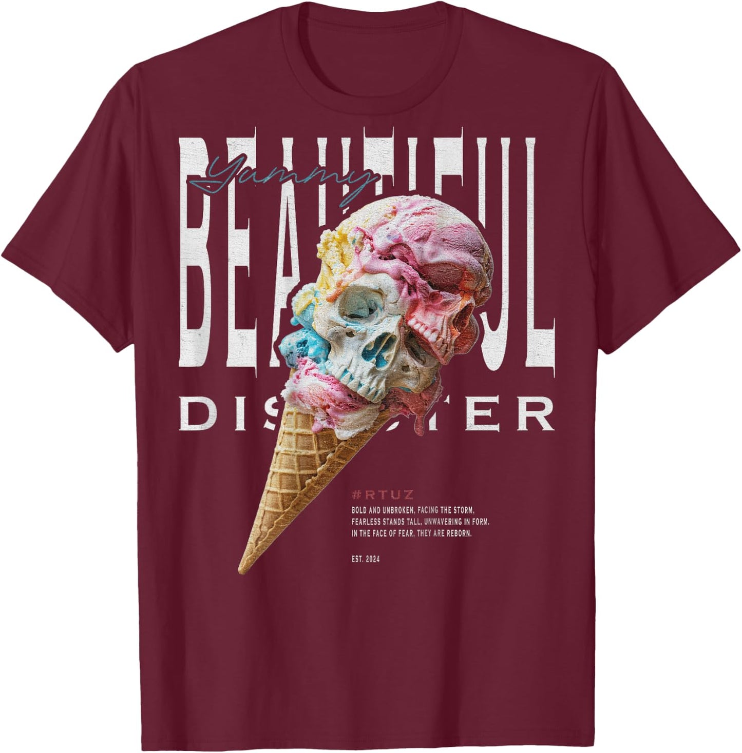 Urban Hip Hop Y2K Vintage Retro Backprint Streetwear Ice T-Shirt - T-Shirt | Maroon