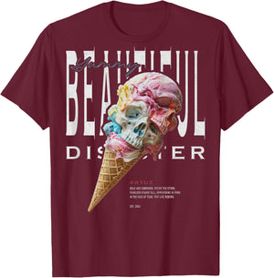 Urban Hip Hop Y2K Vintage Retro Backprint Streetwear Ice T-Shirt - T-Shirt | Maroon