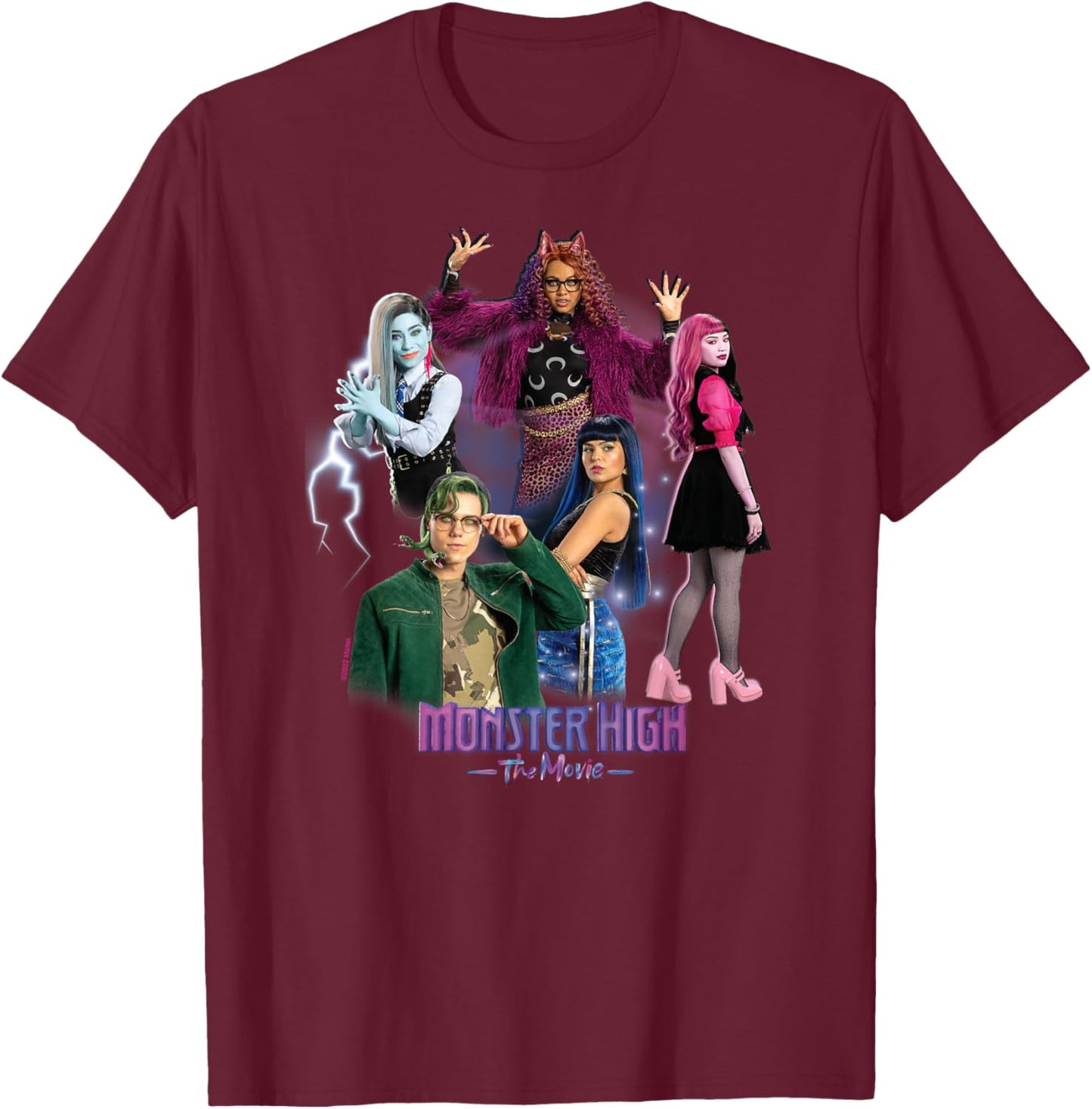 Monster High - MH Logo and Group , black T-Shirt - T-Shirt | Maroon