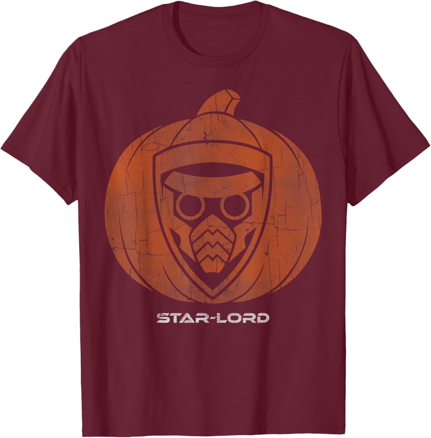 Marvel Guardians Star-Lord Pumpkin Halloween T-Shirt - T-Shirt | Maroon
