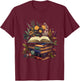 Minimalist Book with Flowers Nature Books Reading , black T-Shirt - T-Shirt | Maroon