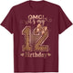 It's My 12th Birthday Girl Coquette Bow 12 Year Old Leopard T-Shirt - T-Shirt | Maroon