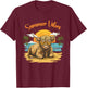 Funny Highland Cow Summer Vibes Beach Sunglasses T-Shirt - T-Shirt | Maroon