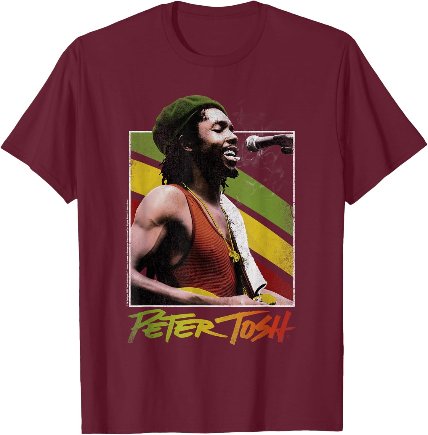 Peter Tosh NY 1978 T-Shirt - T-Shirt | Maroon