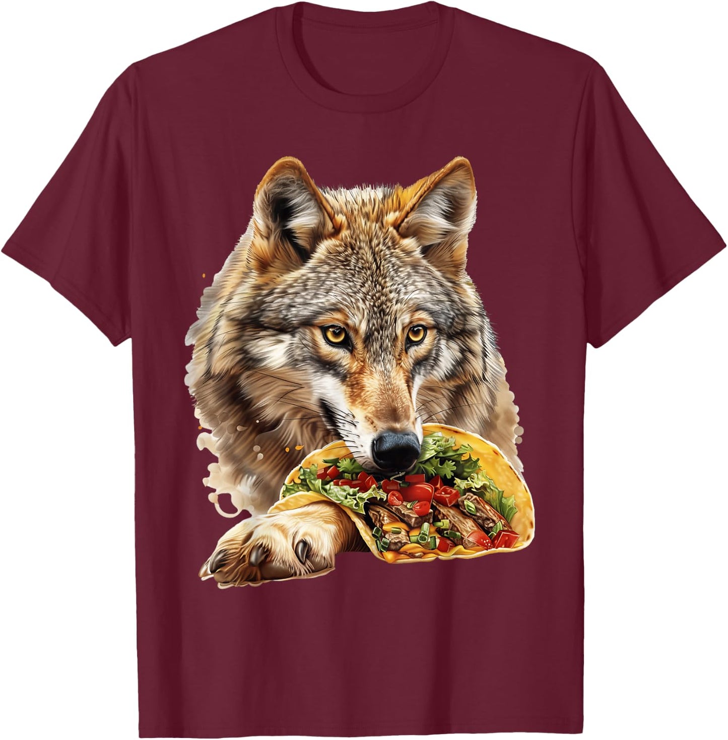 Wolf Tacos T-Shirt - T-Shirt | Maroon