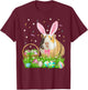 Cute Guinea Pig Funny Easter Bunny Eggs Happy Easter Day T-Shirt - T-Shirt | Maroon