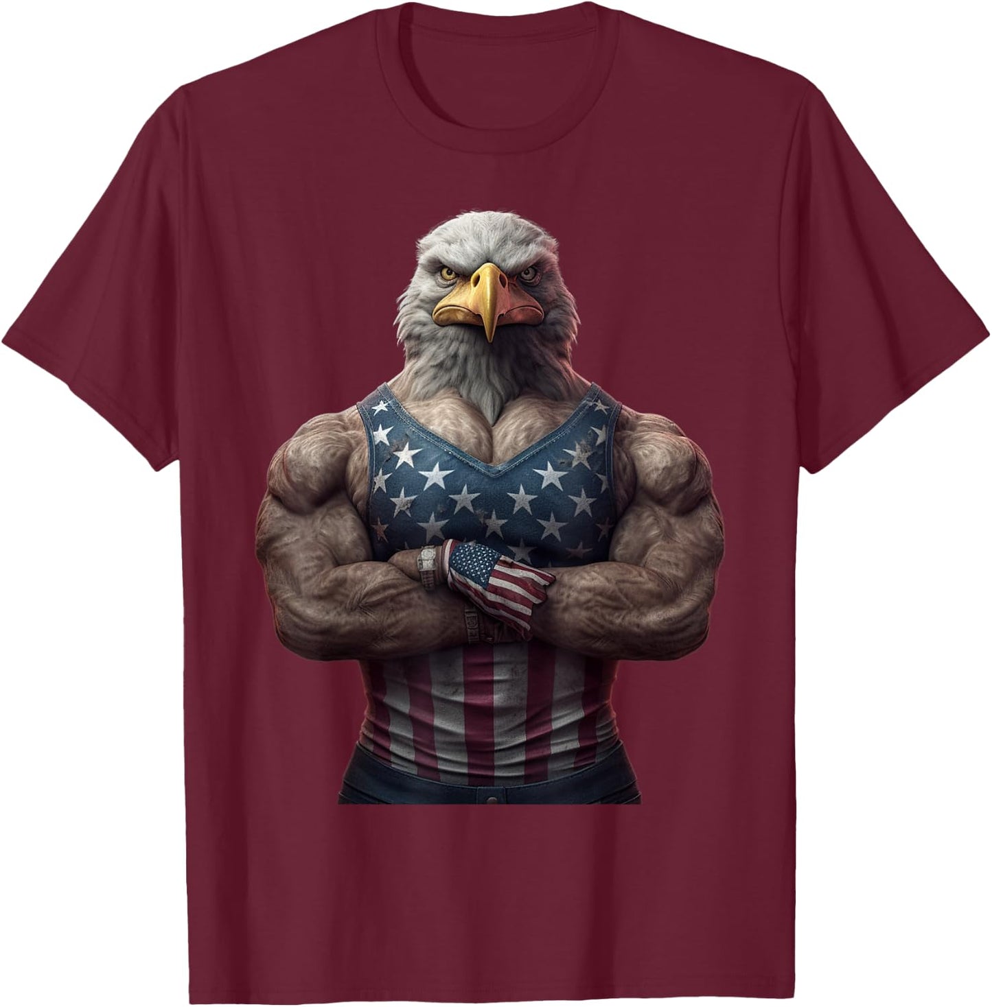 Buff American Eagle USA T-Shirt - T-Shirt | Maroon