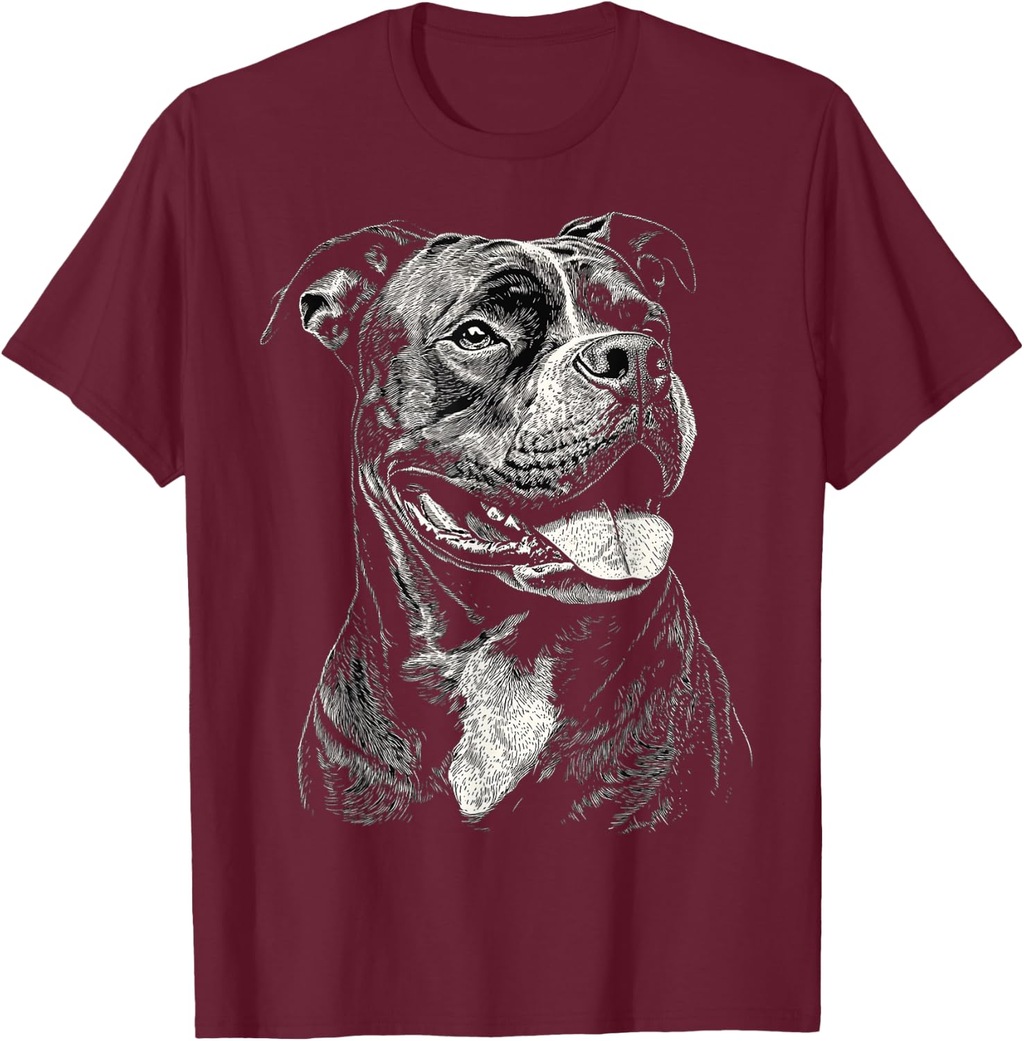 American Bully Dog Graphic Pet Art American Bully , Black, S T-Shirt - T-Shirt | Maroon