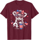 Patriotic Bow Sunglasses Highland Cow Fireworks USA Flag T-Shirt - T-Shirt | Maroon