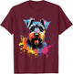 Cute Miniature Schnauzer Dog on painted Miniature Schnauzer Men Women Kids T-Shirt - T-Shirt | Maroon