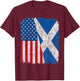 Scottish American Flag Half USA Scotland Root Proud Kids Men T-Shirt - T-Shirt | Maroon