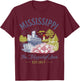 Mississippi The Magnolia State Vintage Inspired T-Shirt - T-Shirt | Maroon