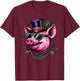 Mardi Gras Pig T-Shirt - T-Shirt | Maroon