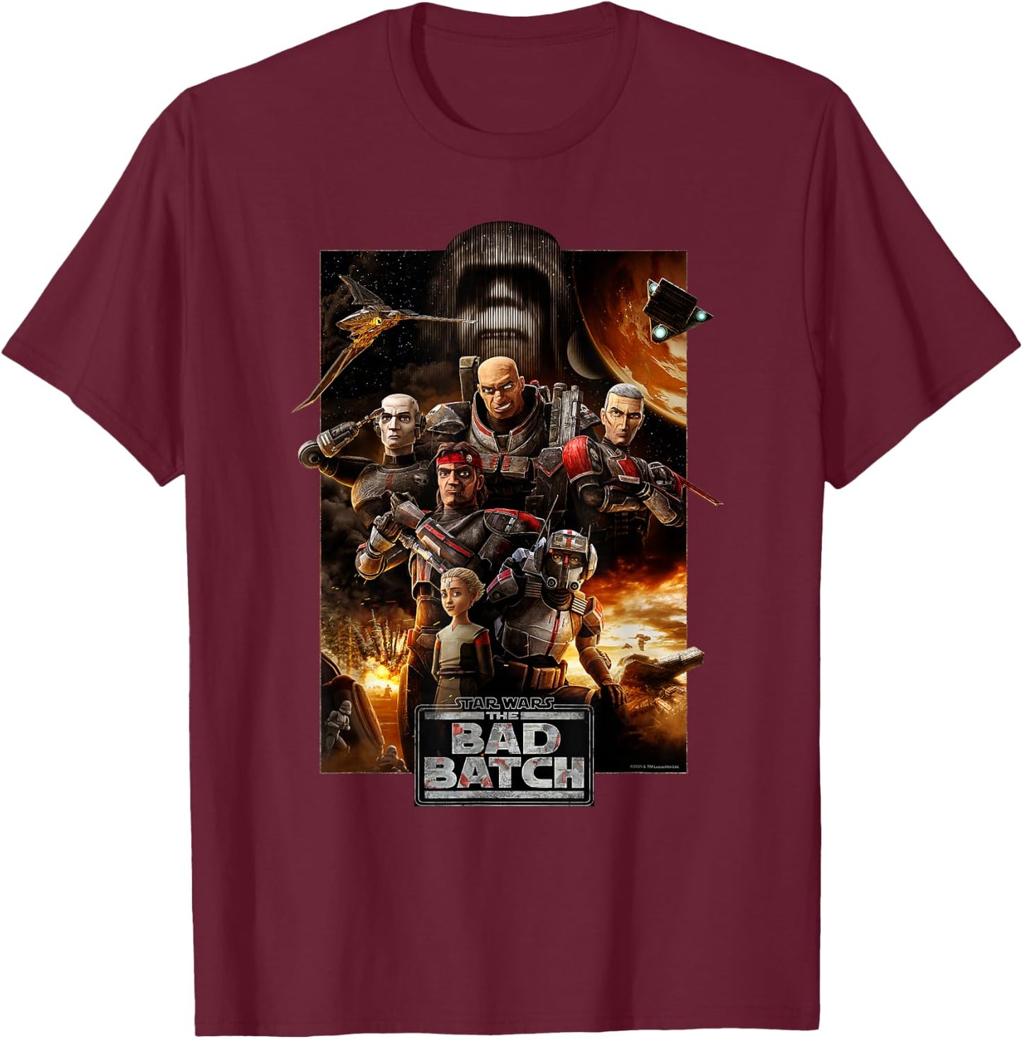 Star Wars The Bad Batch Series Poster T-Shirt - T-Shirt | Maroon
