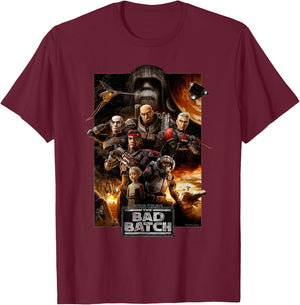 Star Wars The Bad Batch Series Poster T-Shirt - T-Shirt | Maroon