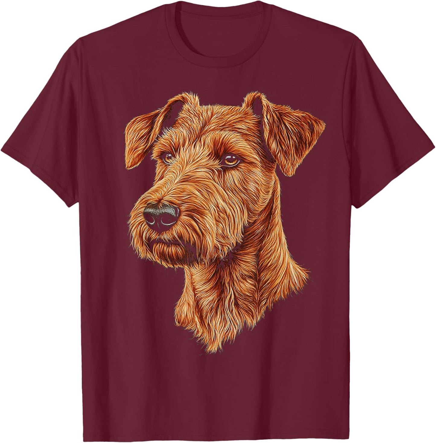 Irish Terrier Dog Graphic Pet Art Irish Terrier T-Shirt - T-Shirt | Maroon