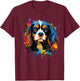 Bunte Cavalier King Charles Spaniel Hund T-Shirt - T-Shirt | Maroon