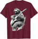 Rock and Roll Sloth Guitarist funny T-Shirt - T-Shirt | Maroon