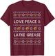 Funny Ugly Hanukkah Sweater Shirt, Love Peace Latke Grease T-Shirt - T-Shirt | Maroon