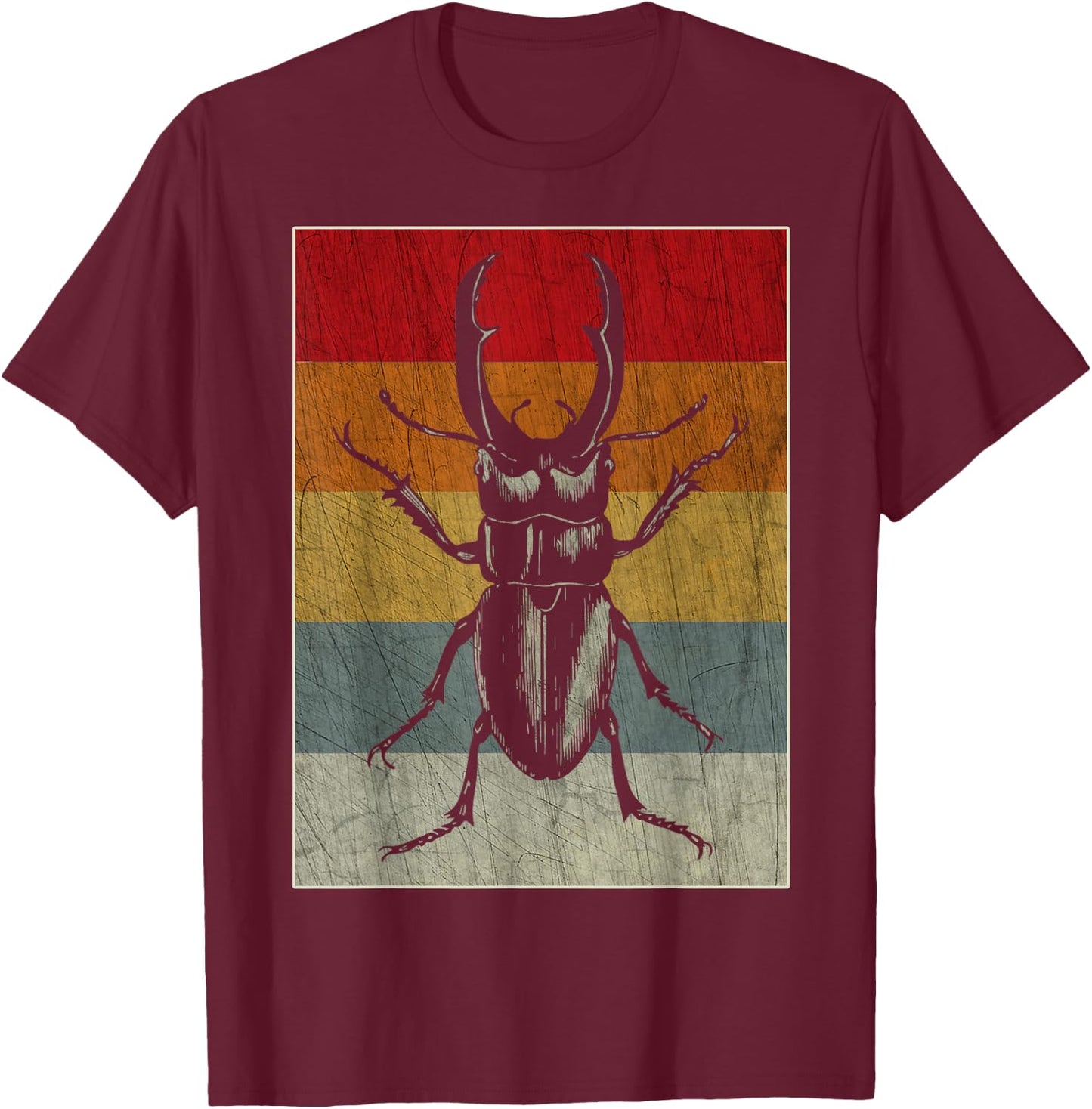 Retro Bug Insect T Shirt - Cool Vintage Style Gift T-Shirt - T-Shirt | Maroon