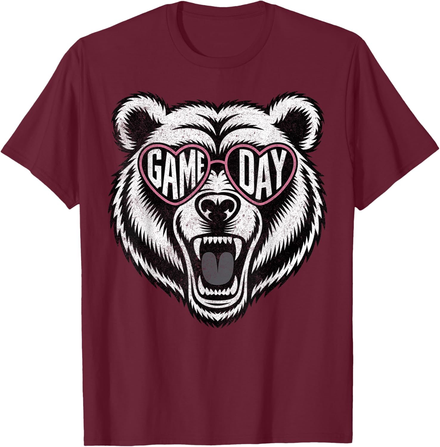 Bear Wearing Sunglasses Game Day T-Shirt - T-Shirt | Maroon