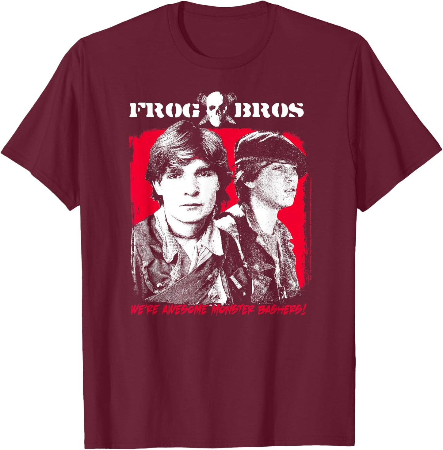 The Lost Boys Frog Brothers Monster Bashers Small T-Shirt - T-Shirt | Maroon