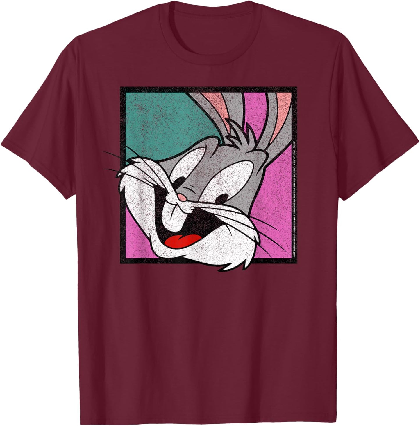Looney Tunes Bugs Bunny Big Face Box Up T-Shirt - T-Shirt | Maroon
