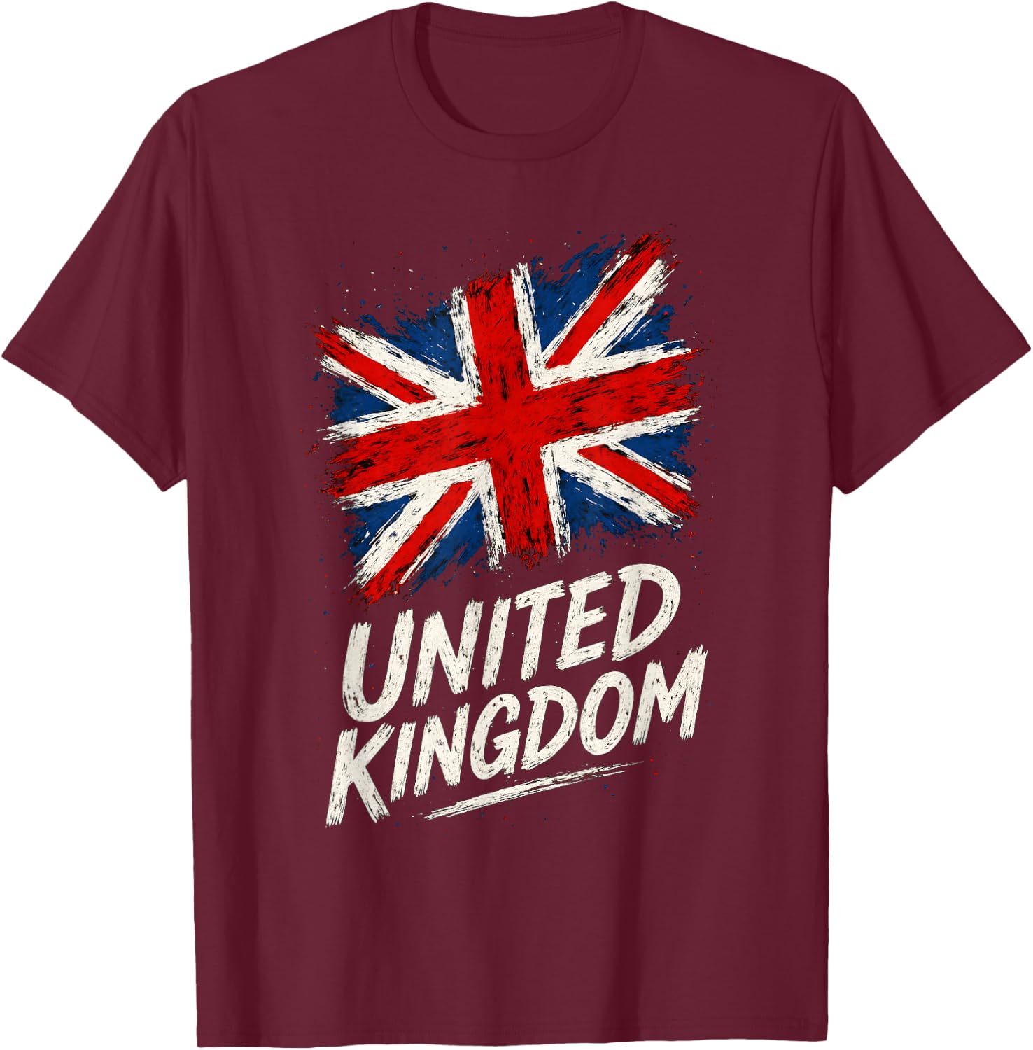 United Kingdom UK Flag T-Shirt - T-Shirt | Maroon