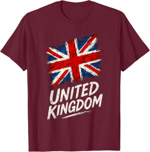 United Kingdom UK Flag T-Shirt - T-Shirt | Maroon