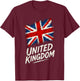 United Kingdom UK Flag T-Shirt - T-Shirt | Maroon