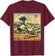 Japanese Traditional Retro Waves Mountain Pickleball Frog T-Shirt - T-Shirt | Maroon