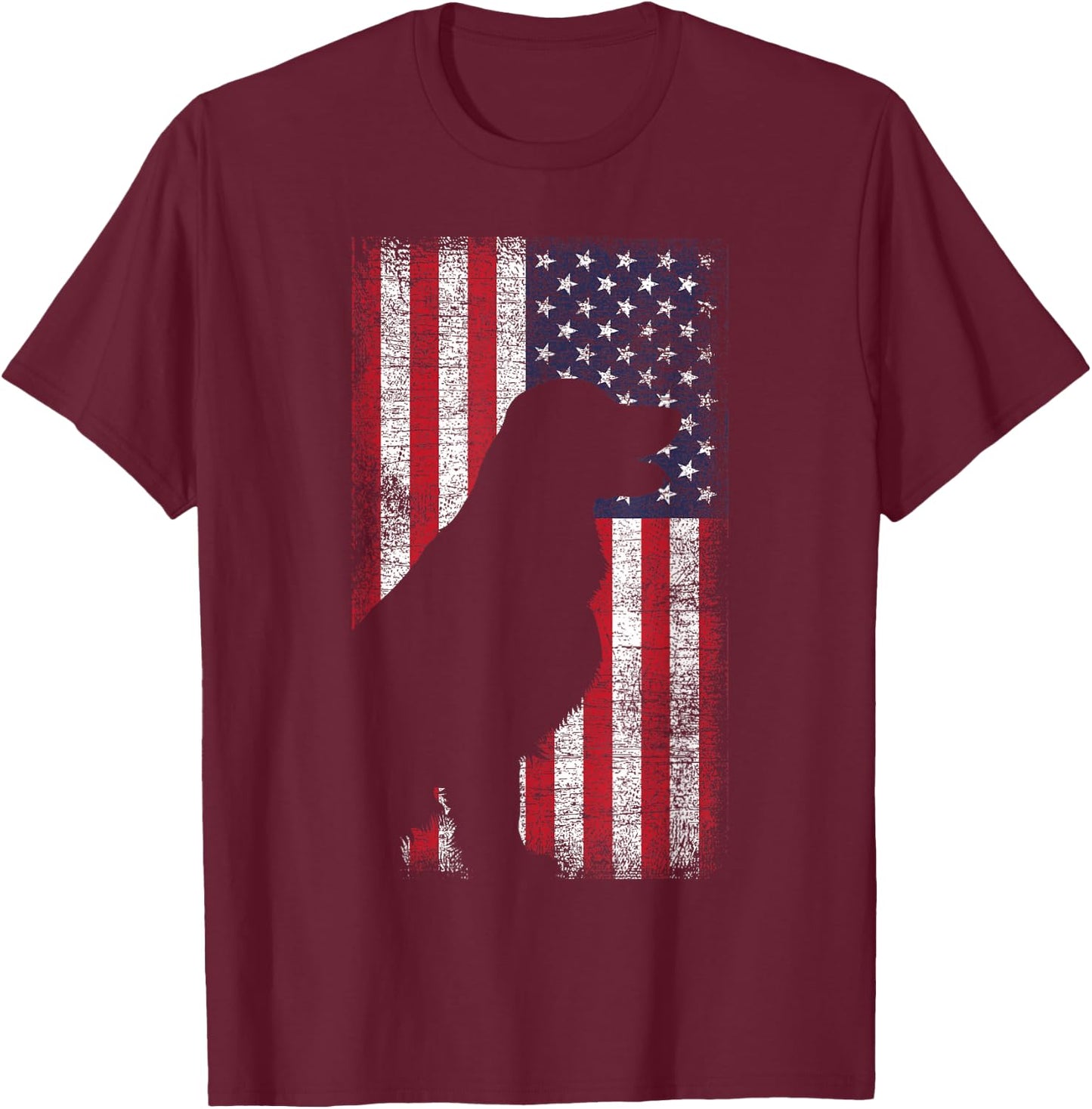 USA Labrador Flag T-Shirt - T-Shirt | Maroon