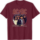 Offizielles AC/DC Highway to Hell Kreis Band Hard Rock T-Shirt - T-Shirt | Maroon