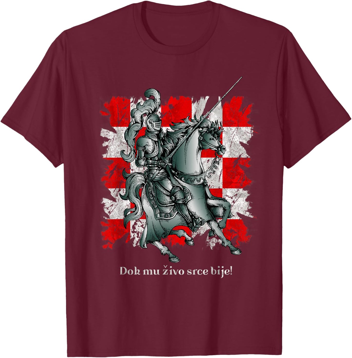Kroatien Hrvatski Vitez Hrvatska Zastava T-Shirt - T-Shirt | Maroon