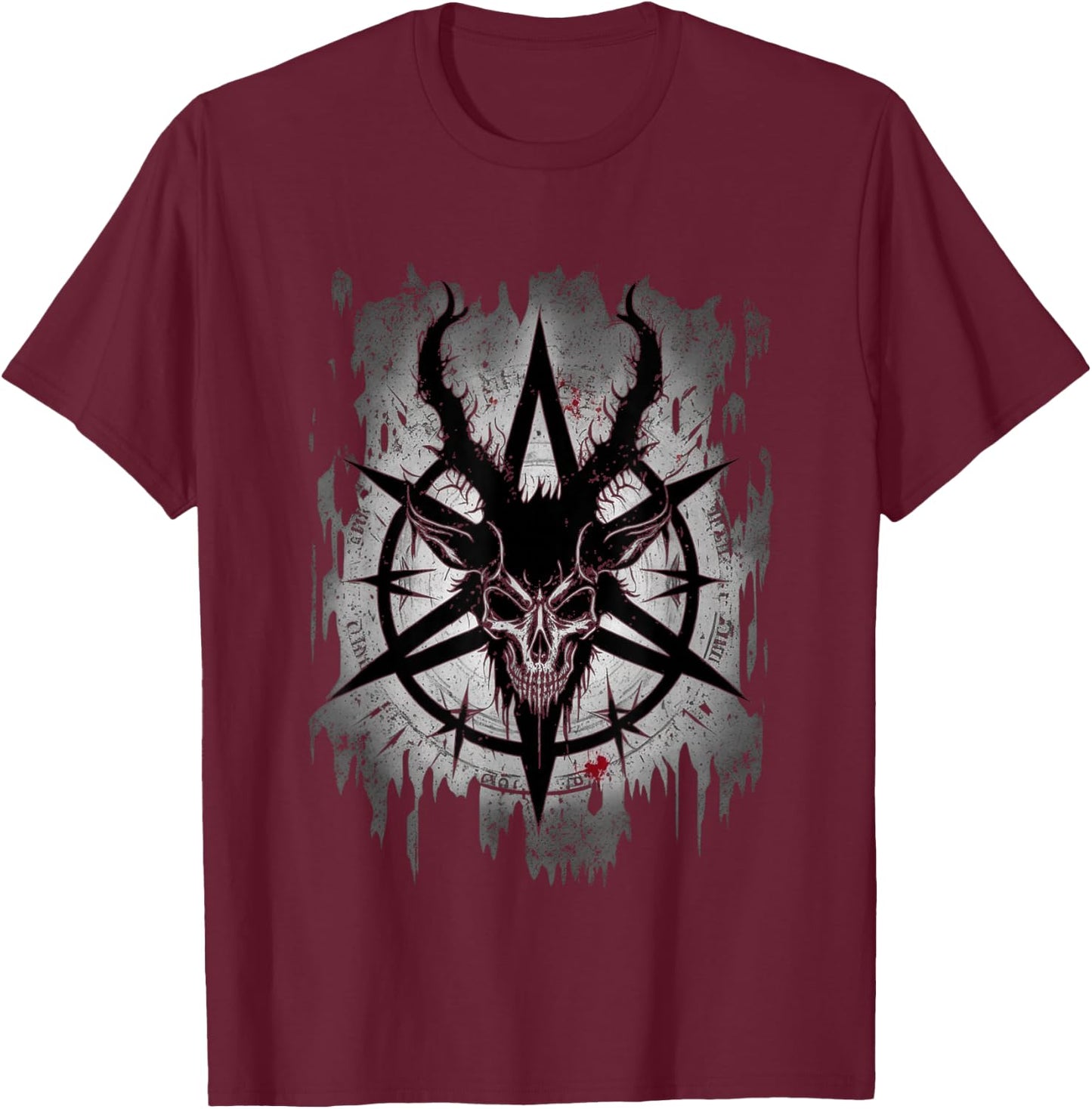 gothic aesthetic Occult Unholy grunge Emo Punk Satanic T-Shirt - T-Shirt | Maroon