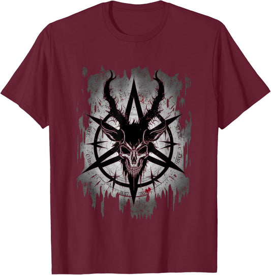 gothic aesthetic Occult Unholy grunge Emo Punk Satanic T-Shirt - T-Shirt | Maroon